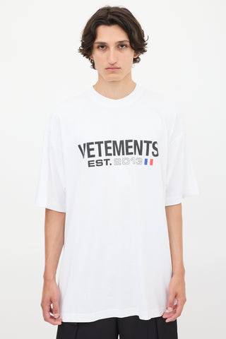 Vetements White Est.2013 Logo T-Shirt