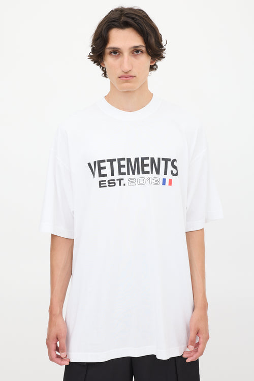 Vetements White Est.2013 Logo T-Shirt