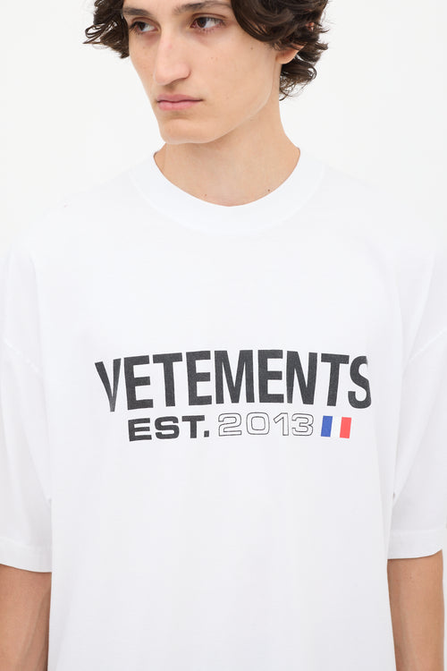 Vetements White Est.2013 Logo T-Shirt