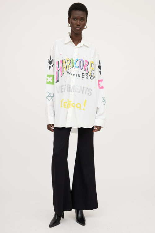 Vetements SS20 Eat Sleep Rave Repeat Button Up Shirt