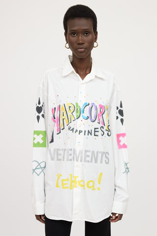 Vetements SS20 Eat Sleep Rave Repeat Button Up Shirt