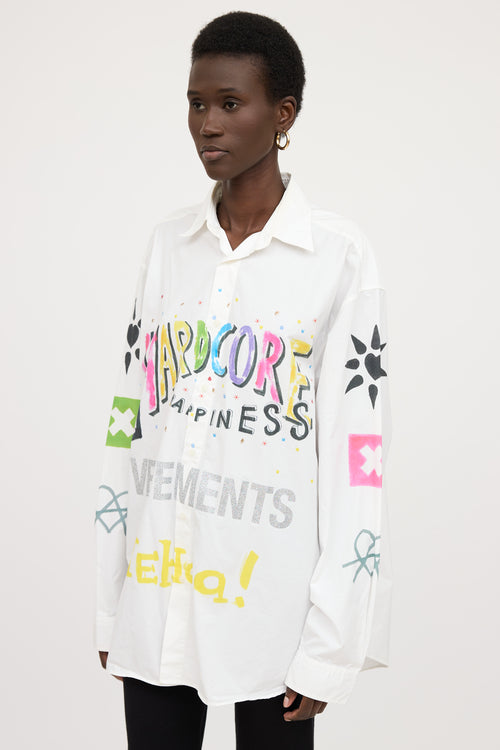 Vetements SS20 Eat Sleep Rave Repeat Button Up Shirt