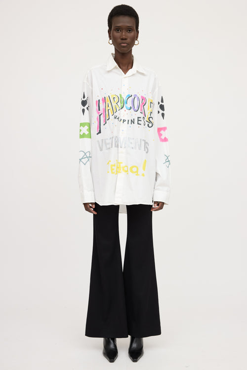 Vetements SS20 Eat Sleep Rave Repeat Button Up Shirt