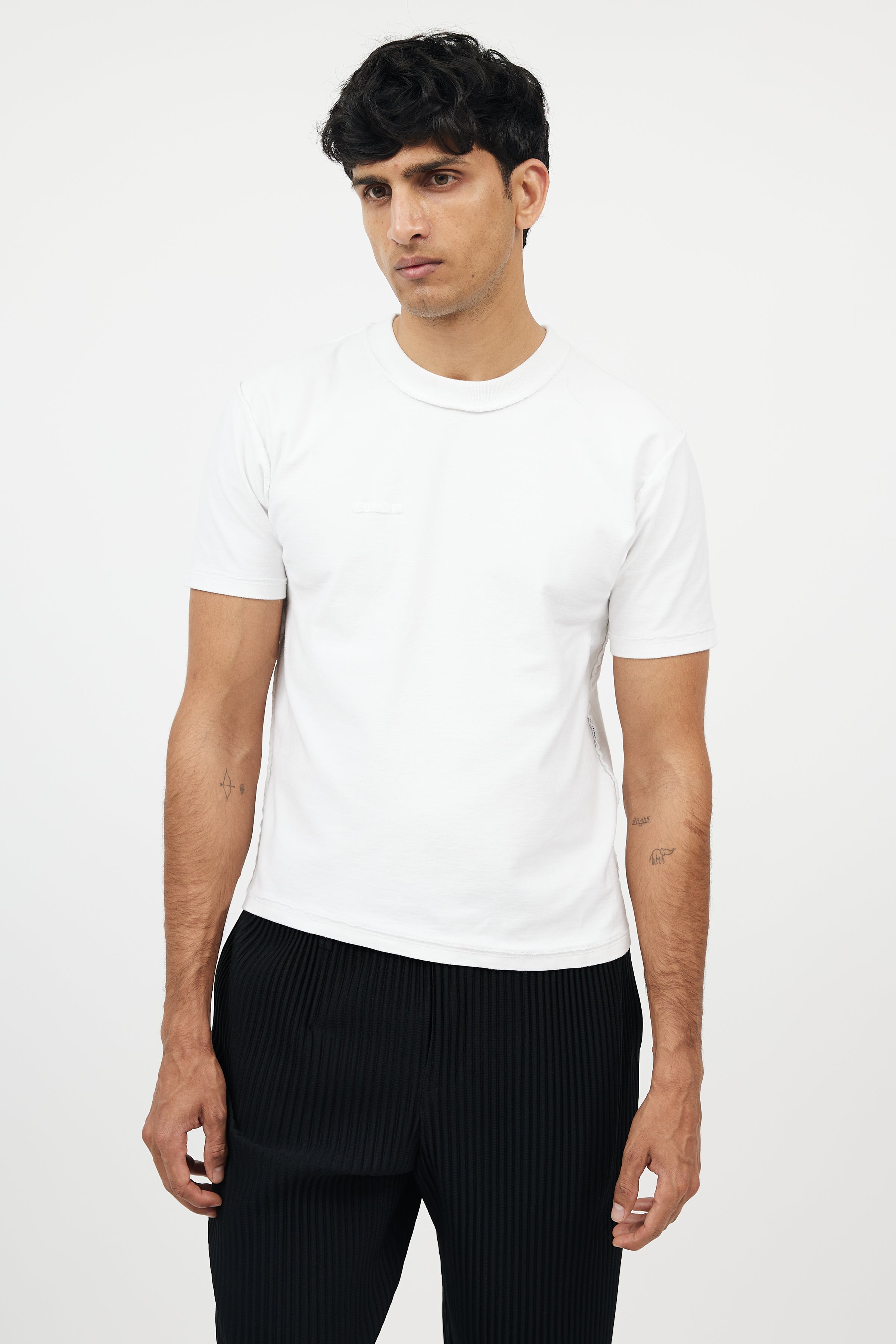Inside Out Seamed T-shirt - White