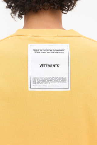 Vetements Winter 2019 Inverted T-Shirt