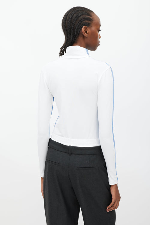 Vetements Winter 2019 Blue & White Trompe L'oeil Turtleneck Bodysuit