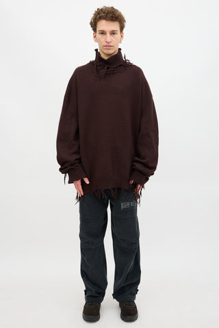 Vetements Wool Fringe Turtleneck Sweater