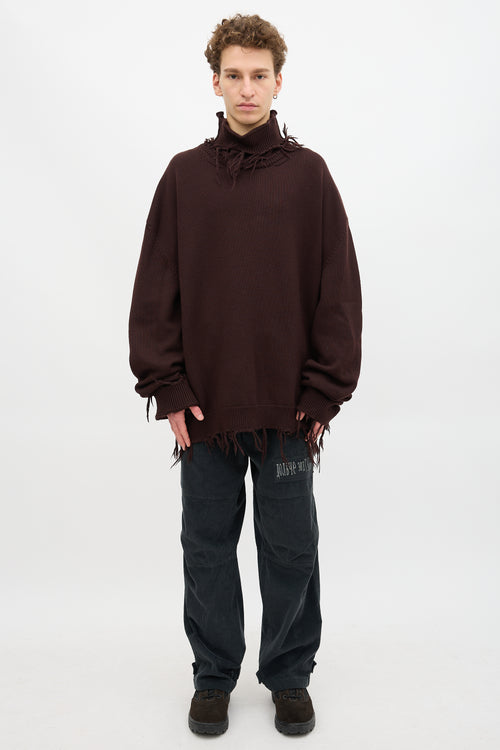 Vetements Wool Fringe Turtleneck Sweater