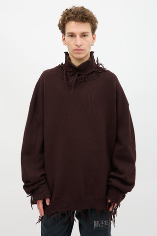 Vetements Wool Fringe Turtleneck Sweater