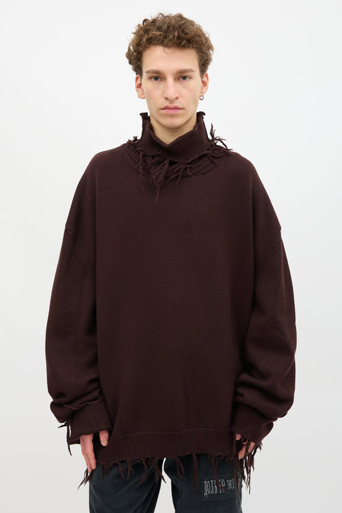 Vetements Wool Fringe Turtleneck Sweater