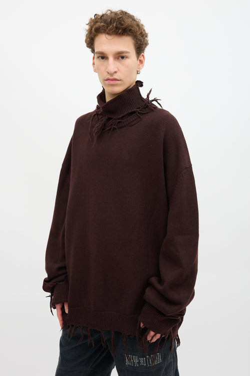 Vetements Wool Fringe Turtleneck Sweater