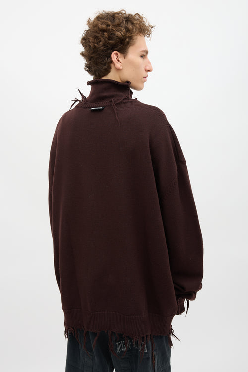 Vetements Wool Fringe Turtleneck Sweater