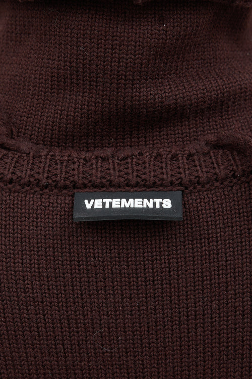 Vetements Wool Fringe Turtleneck Sweater