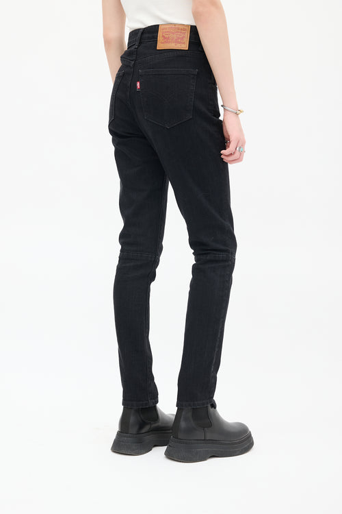 Vetements X Levi's 2018 Raw Black Deconstructed Slim Jeans