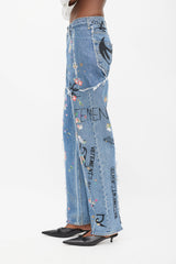 Vetements X Levi's Winter 2019 Blue & Multicolour Sticker Jeans
