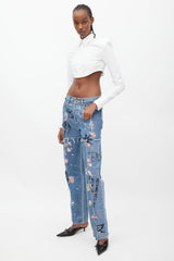 Vetements X Levi's Winter 2019 Blue & Multicolour Sticker Jeans