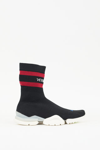 Vetements X Reebok Black & Multi Sock Pump High Top Sneaker