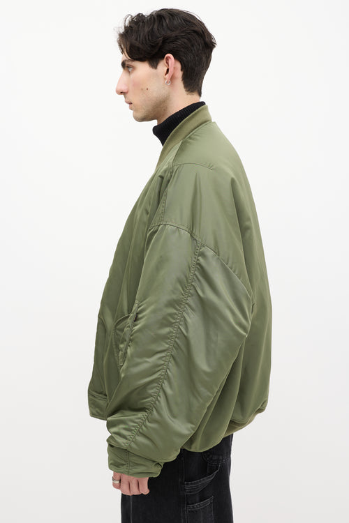 Vetements X Alpha Industries Fall 2017 Green & Black Reversible Bomber Jacket