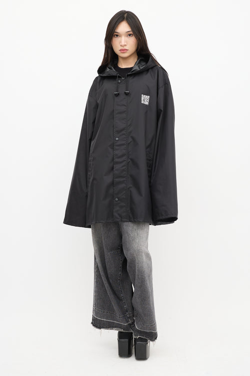 Vetements Summer 2019 Black Nylon Rain Coat