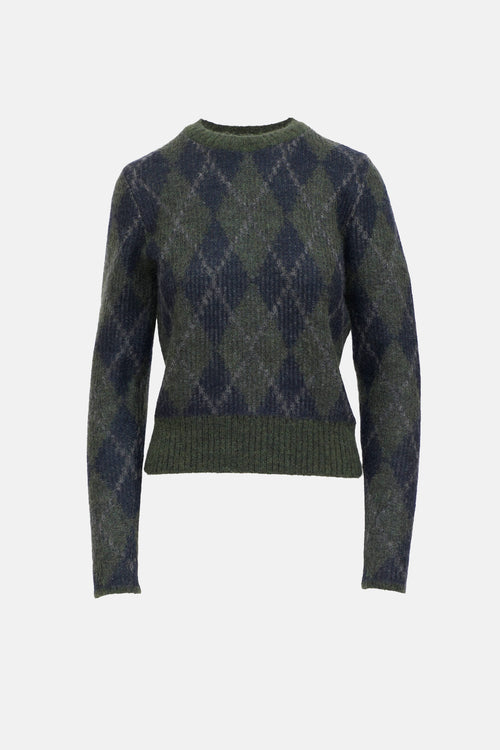 Victoria Beckham Mohair Argyle Sweater