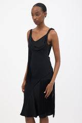 Victoria Beckham Asymmetric Fringe Slip Dress