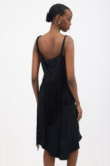 Victoria Beckham Asymmetric Fringe Slip Dress