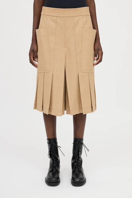 Victoria Beckham Wool Pleated Shorts