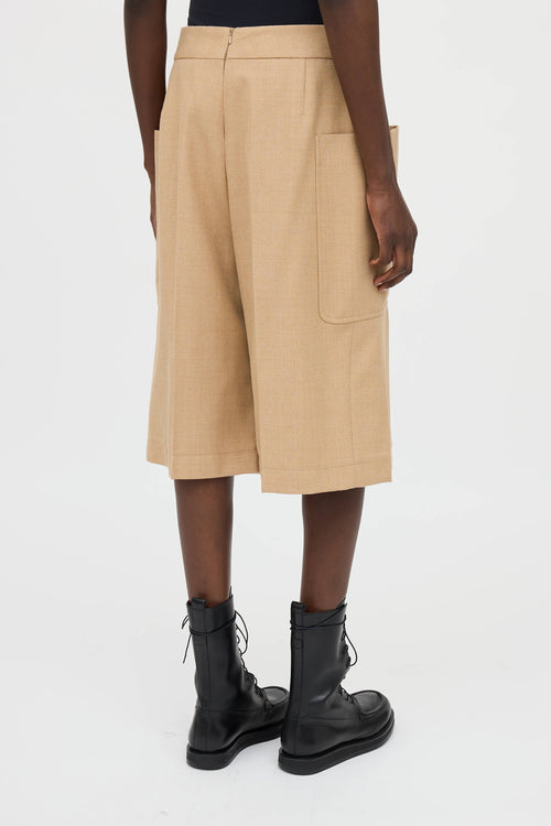 Victoria Beckham Wool Pleated Shorts