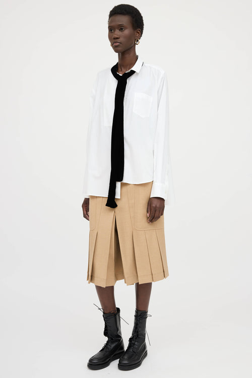 Victoria Beckham Wool Pleated Shorts