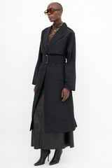 Victoria Beckham Black Belted Layered Trench Coat