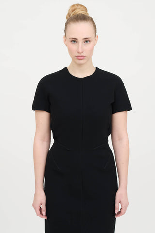 Pintuck Short Sleeve Dress