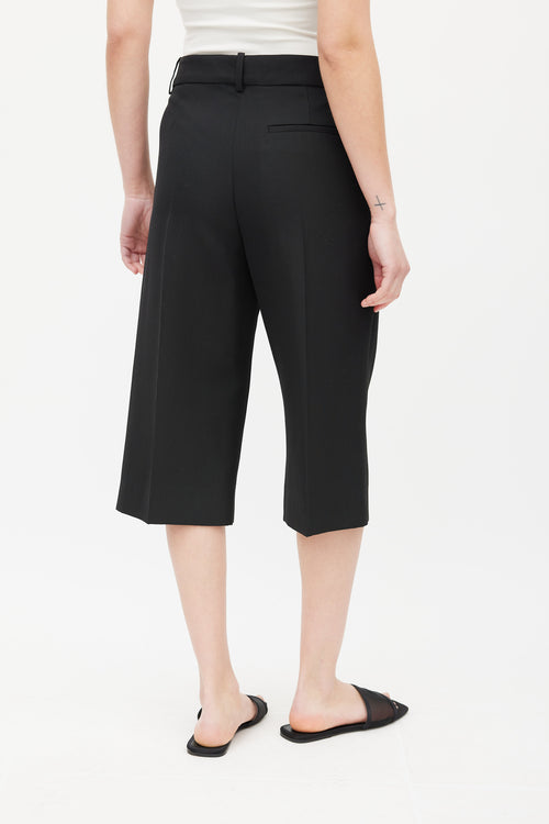 Victoria Beckham Black Pleated Front Cropped Pant
