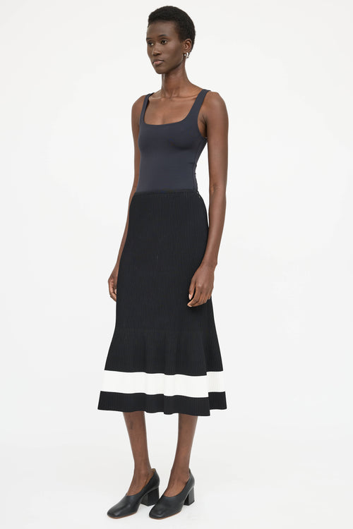 Victoria Beckham Striped Ribbed Skirt