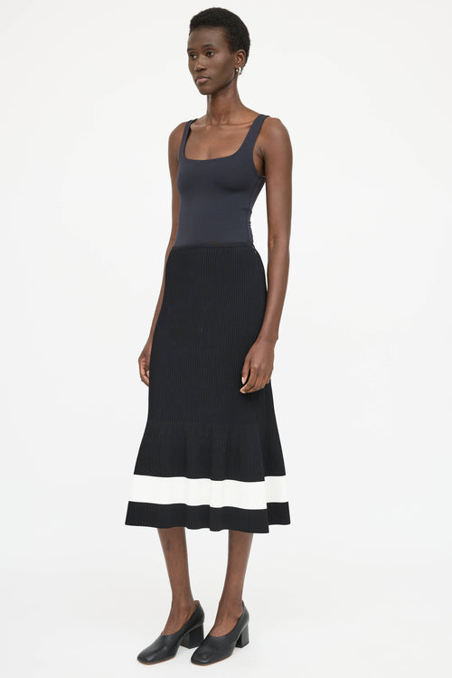 Victoria Beckham Striped Ribbed Skirt