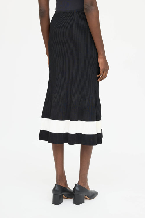 Victoria Beckham Striped Ribbed Skirt