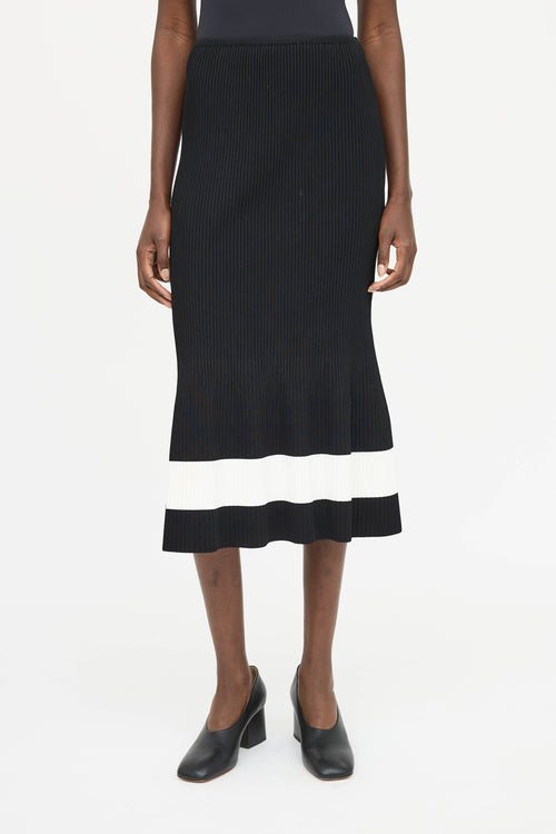 Victoria Beckham Striped Ribbed Skirt