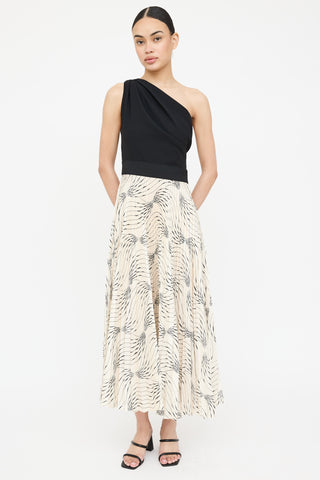 Victoria Beckham Pleated Patterned Halter Dress