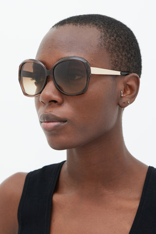 Victoria Beckham Brown & Gold VBS4C3 Sunglasses