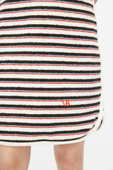 Victoria Beckham Cream & Multicolour Striped Knit Dress