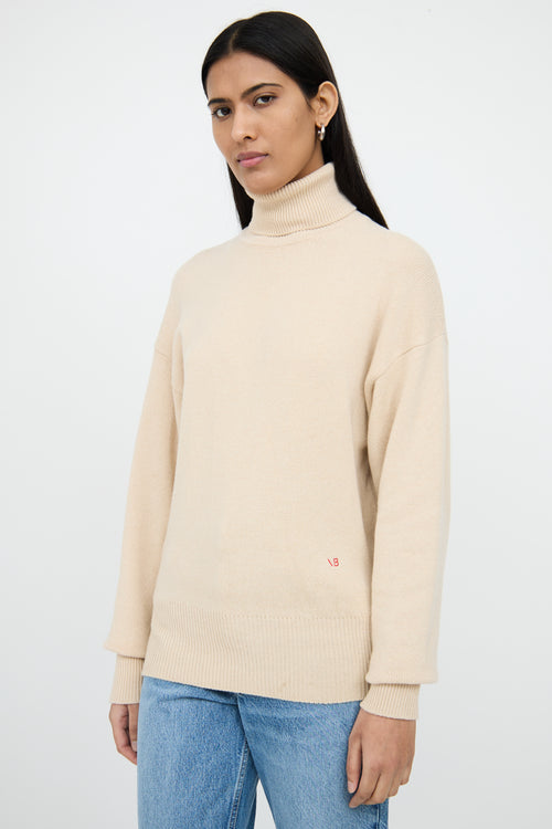 Victoria BeckhamBeige Cashmere Knit Top