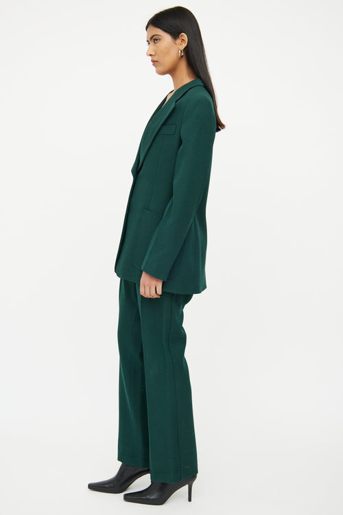 Victoria Beckham Green 2 Piece Blazer Pant Set