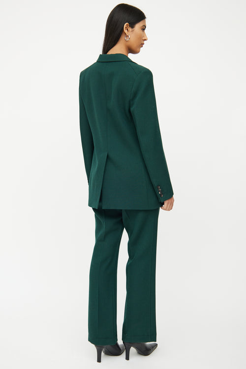 Victoria Beckham Green 2 Piece Blazer Pant Set