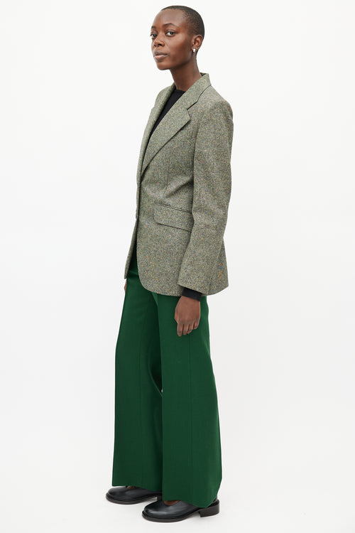 Victoria Beckham Green Wool Tweed Blazer