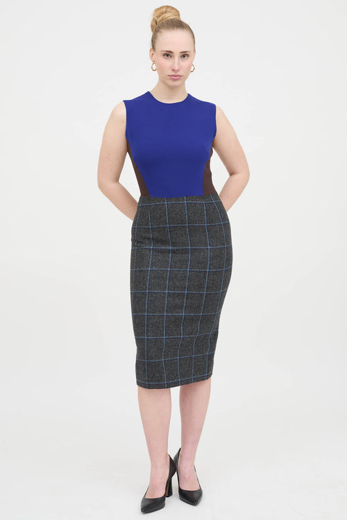 Plaid Panel Dress