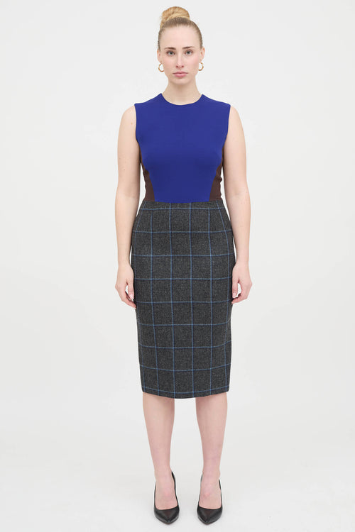 Plaid Panel Dress