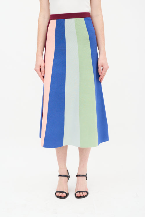 Victoria Beckham Multicolour Striped Sweater & Skirt Set