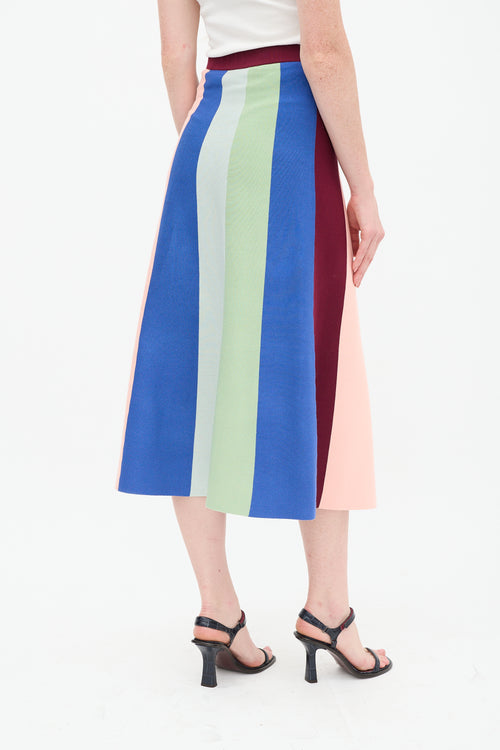 Victoria Beckham Multicolour Striped Sweater & Skirt Set