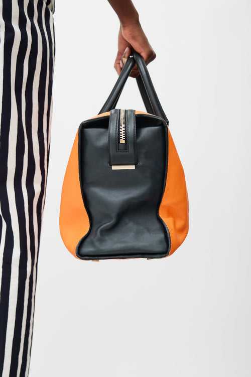 Victoria Beckham Orange & Black Leather Bag
