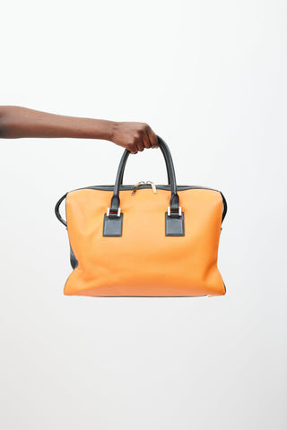 Victoria Beckham Orange & Black Leather Bag