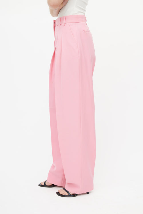 Victoria Beckham Pink Wide Leg Trouser